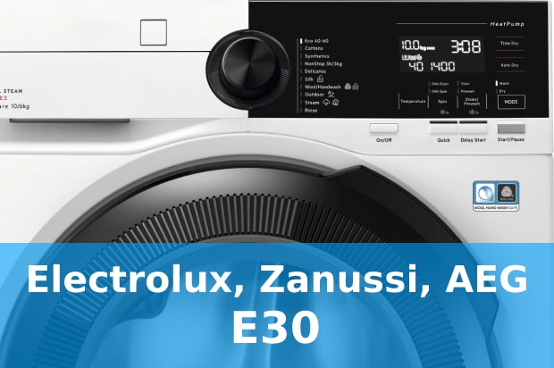 Помилка E30 пральні машини Electrolux, Zanussi, AEG