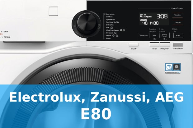 Помилка E80 пральні машини Electrolux, Zanussi, AEG