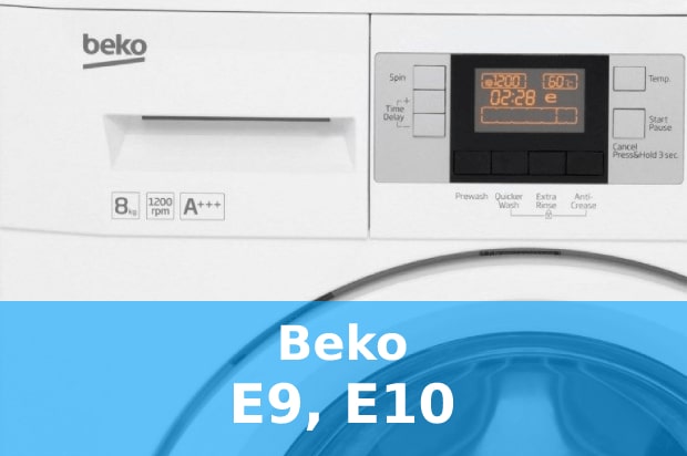 Помилки E9, E10 пральна машина Beko