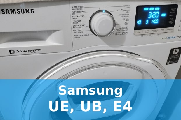 Помилки UE, UB, E4 пральна машина Samsung